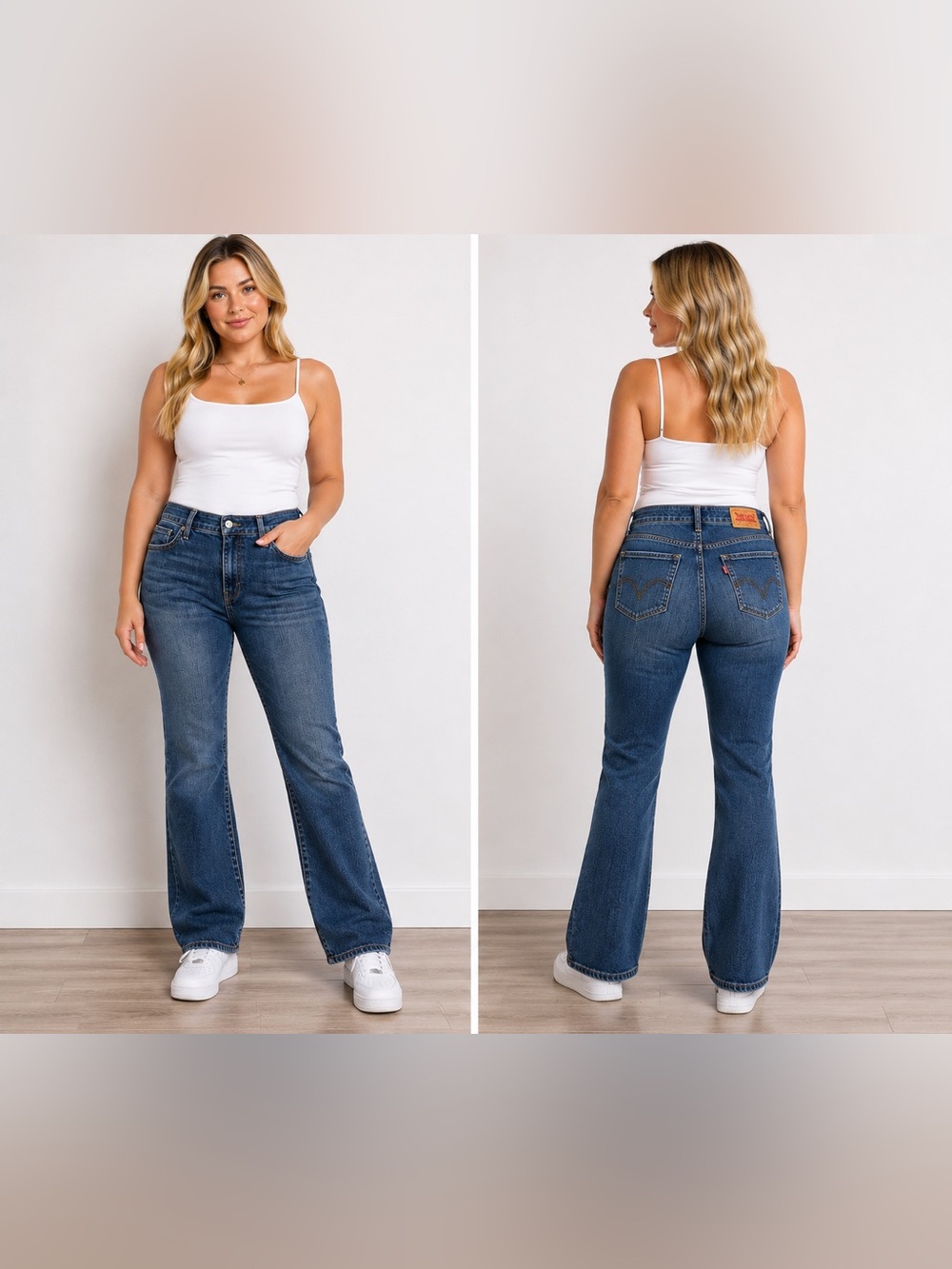 Levi’s Perfect Waist 525 Straight Jeans Women’s Size 12M Medium Wash Stretch Den